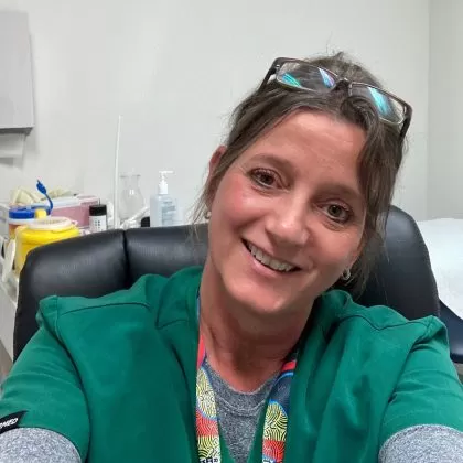 Dr Esmee smiles at the camera